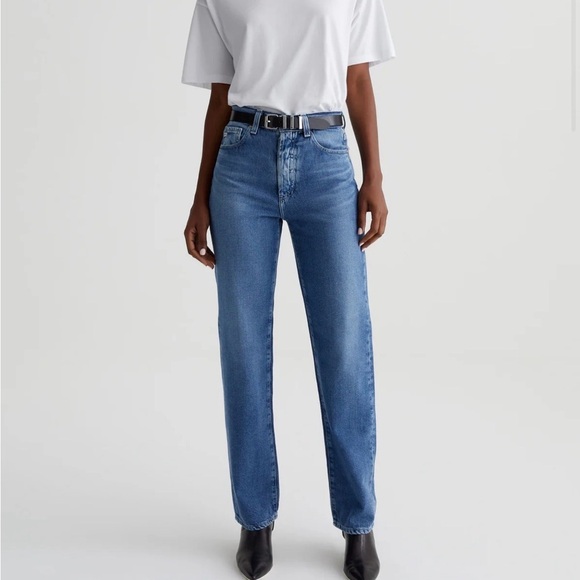 Ag Adriano Goldschmied Denim - AG Alexxis Straight Leg Classic Blue Denim Jeans